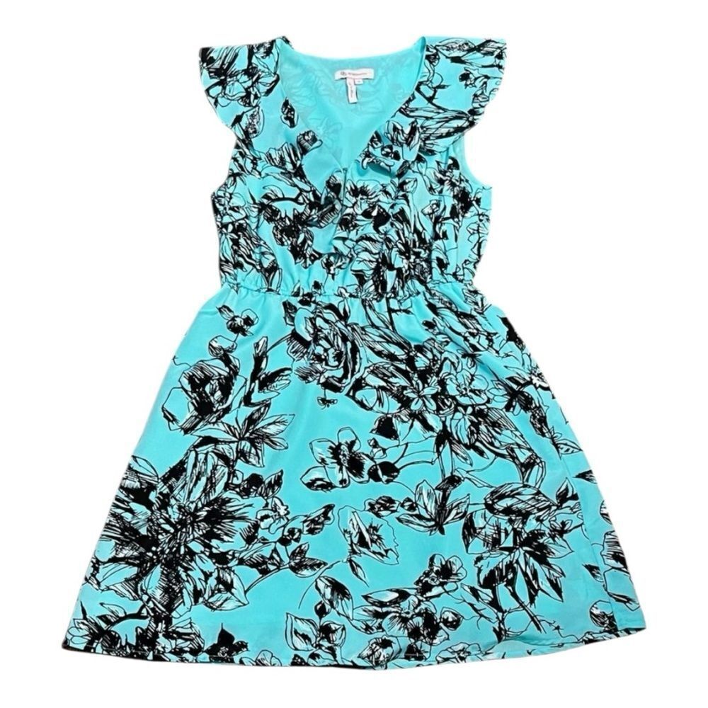 Bcbgeneration teal floral print dress 👗 EUC Size Xs
